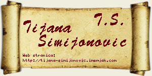 Tijana Simijonović vizit kartica
